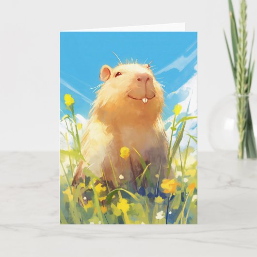 Albernes Capybara-Lächeln Karte (Vorderseite)