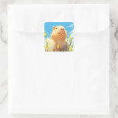 Albernes Capybara-Lächeln Quadratischer Aufkleber (Tasche)