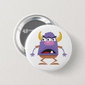 albernes Drei-mit Augen-Oger-Monster Button (Vorne & Hinten)