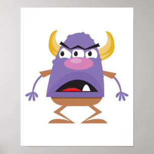 albernes Drei-mit Augen-Oger-Monster Poster