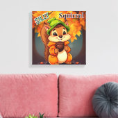 Albernes Eichhörnchen | Niedlicher Cartoon Kids Ki Leinwanddruck (Insitu (Wohnzimmer))