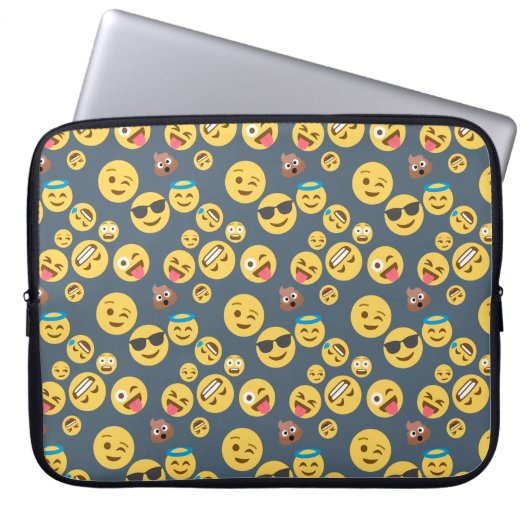 Albernes Emoji Grau-Muster Laptopschutzhülle (Vorderseite)