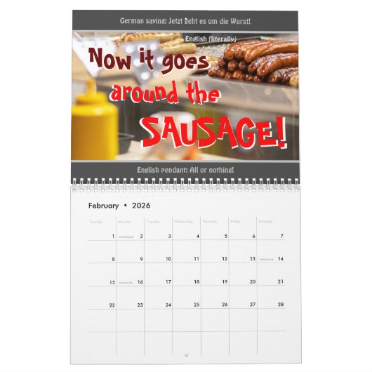 Albernes Englisch für Runaways und Deutsch Lernend Kalender (Feb 2026)