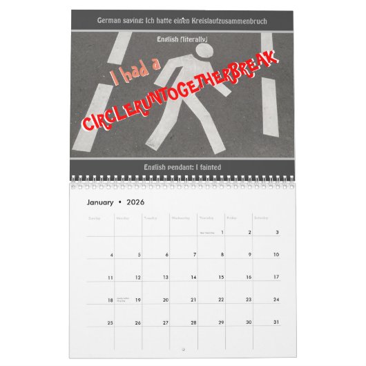 Albernes Englisch für Runaways und Deutsch Lernend Kalender (Jan 2026)