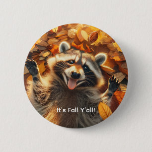 Albernes Fallraccoon Button
