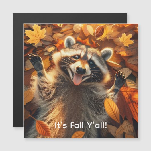 Albernes Fallraccoon Magnetkarte (Vorne/Hinten)