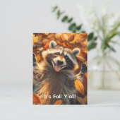 Albernes Fallraccoon Postkarte (Stehend Vorderseite)
