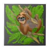 Albernes Faultier in einer Keramik Fliese (Vorderseite)