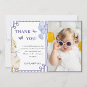 Albernes Gänse Geburtstagsparty Foto Danke Karte (Vorderseite)