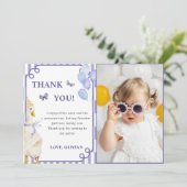 Albernes Gänse Geburtstagsparty Foto Danke Karte (Stehend Vorderseite)