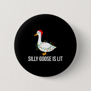 Albernes Gänse ist milde Weihnachtsbeleuchtung San Button