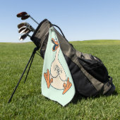 Albernes Gänse, Quirky, Witziger Cartoon Golfhandtuch (Gras)