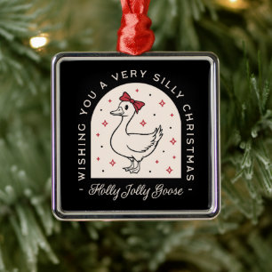 Albernes Gänsebauerntier Weihnachten schwarz Ornament Aus Metall
