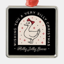 Albernes Gänsebauerntier Weihnachten schwarz Ornament Aus Metall