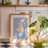 Albernes Gänseposter in Aquarellblau Poster