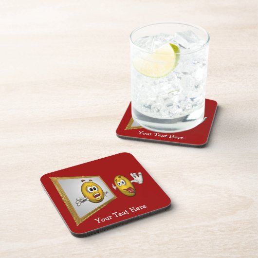 Albernes Gesicht Funny Untersetzer Set (Rechte Seite)