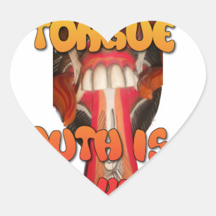 Albernes Gesicht: Spaß für Ausdrücke aus der Zunge Herz-Aufkleber