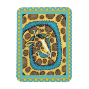 ALBERNES GIRAFFE LANGE NACKE UND SPOTS, FUNNY FOLK MAGNET