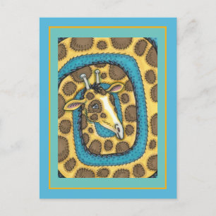 ALBERNES GIRAFFE LANGE NACKE UND SPOTS, FUNNY FOLK POSTKARTE