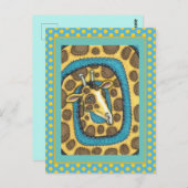 ALBERNES GIRAFFE LANGE NACKE UND SPOTS, FUNNY FOLK POSTKARTE (Vorne/Hinten)