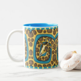 ALBERNES GIRAFFE LANGE NACKE UND SPOTS, FUNNY FOLK ZWEIFARBIGE TASSE