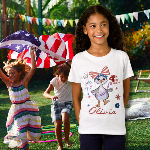 Albernes Girl Gänse 4. Juli T-Shirt