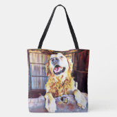 Albernes Goldenes Retriever-Foto Tasche (Rückseite)