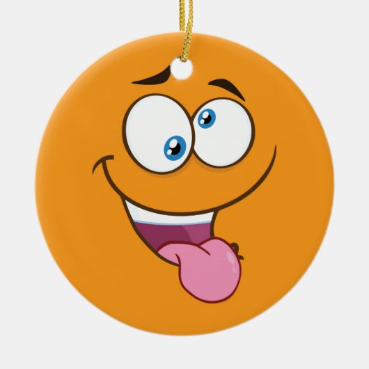 Albernes Goofy quadratisches Emoji Keramik Ornament (Vorne)