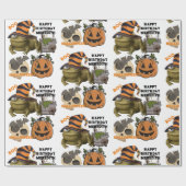 Albernes Halloween-Girl-Party Geschenkpapier (Flach)