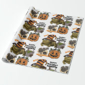 Albernes Halloween-Girl-Party Geschenkpapier (Ungerollt)