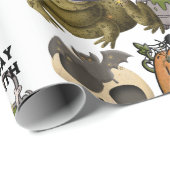 Albernes Halloween-Girl-Party Geschenkpapier (Rolleneckpunkt)