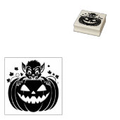 Albernes Halloween Gremlin versteckt sich in Pumpk Gummistempel (Stempel)