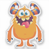 Albernes Halloween-Monster Aufkleber (Vorderseite)