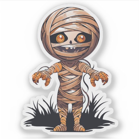 Albernes Halloween-Monster Aufkleber (Vorderseite)