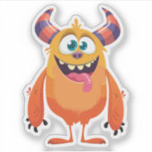 Albernes Halloween-Monster Aufkleber (Vorderseite)