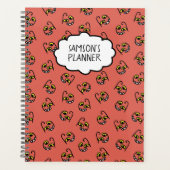 Albernes Halloween-Monstergesicht - orange/grau Planer (Vorderseite)