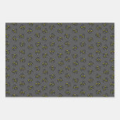 Albernes Halloween-Monstergesicht - orange/grau/we Geschenkpapier Set (Vorderseite 3)