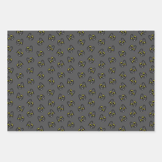 Albernes Halloween-Monstergesicht - orange/grau/we Geschenkpapier Set (Vorderseite 3)