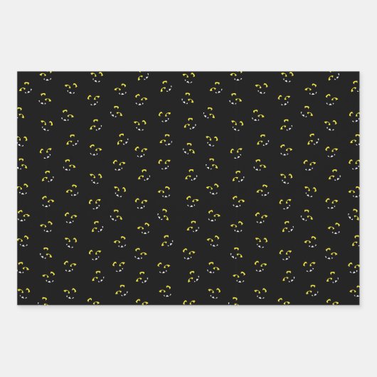 Albernes Halloween-Monstergesicht - orange/schwarz Geschenkpapier Set (Vorderseite 3)