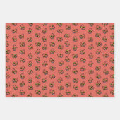 Albernes Halloween-Monstergesicht - orange/schwarz Geschenkpapier Set (Vorderseite 2)