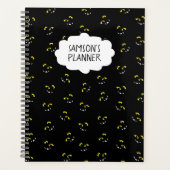 Albernes Halloween-Monstergesicht - schwarz/grün Planer (Vorderseite)