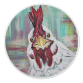 Albernes Hühnerhaus Schubladen Keramikknauf (Vorderseite)