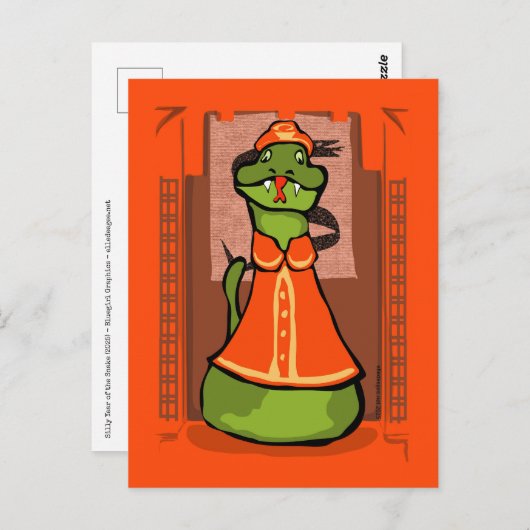 Albernes Jahr der Schlange Postkarte (Vorne/Hinten)
