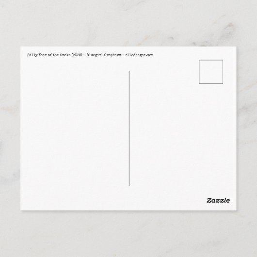 Albernes Jahr der Schlange Postkarte (Rückseite)