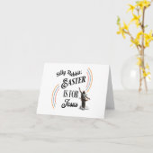 Albernes Kaninchen; Ostern für Jesus Karte (Gelbe Blume)