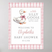 Albernes kleines Gänsepink Babydusche Begrüßungsze Poster (Vorne)