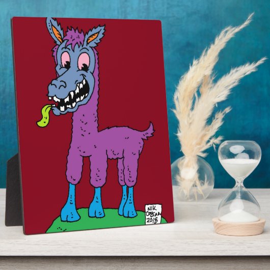 Albernes Lama-Monster Fotoplatte (Seite)