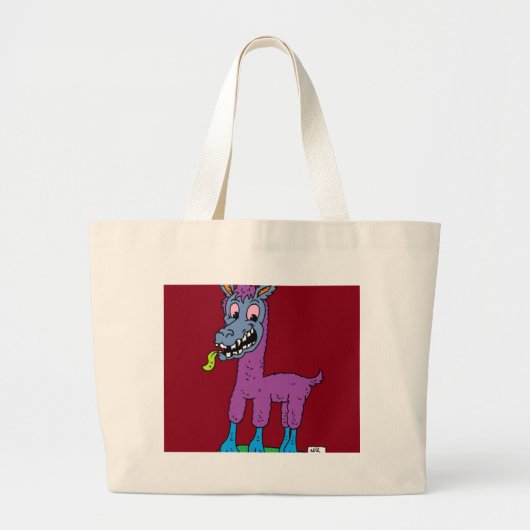 Albernes Lama-Monster Jumbo Stoffbeutel (Vorne)