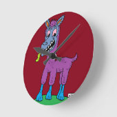 Albernes Lama-Monster Runde Wanduhr (Winkel)