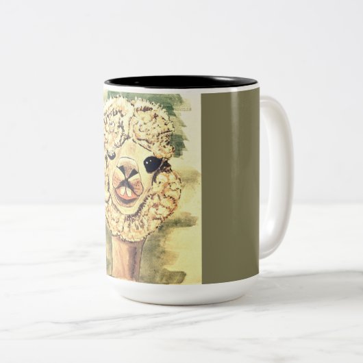 Albernes Lama Zweifarbige Tasse (VorderseiteRechts)